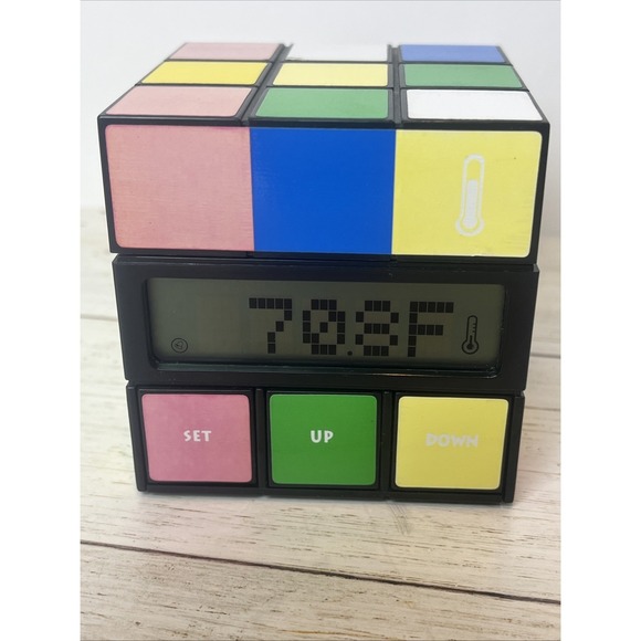 Rubik's Cube Digital Clock Calendar Temperature Alarm Tested Works VINTAGE - Picture 4 of 6